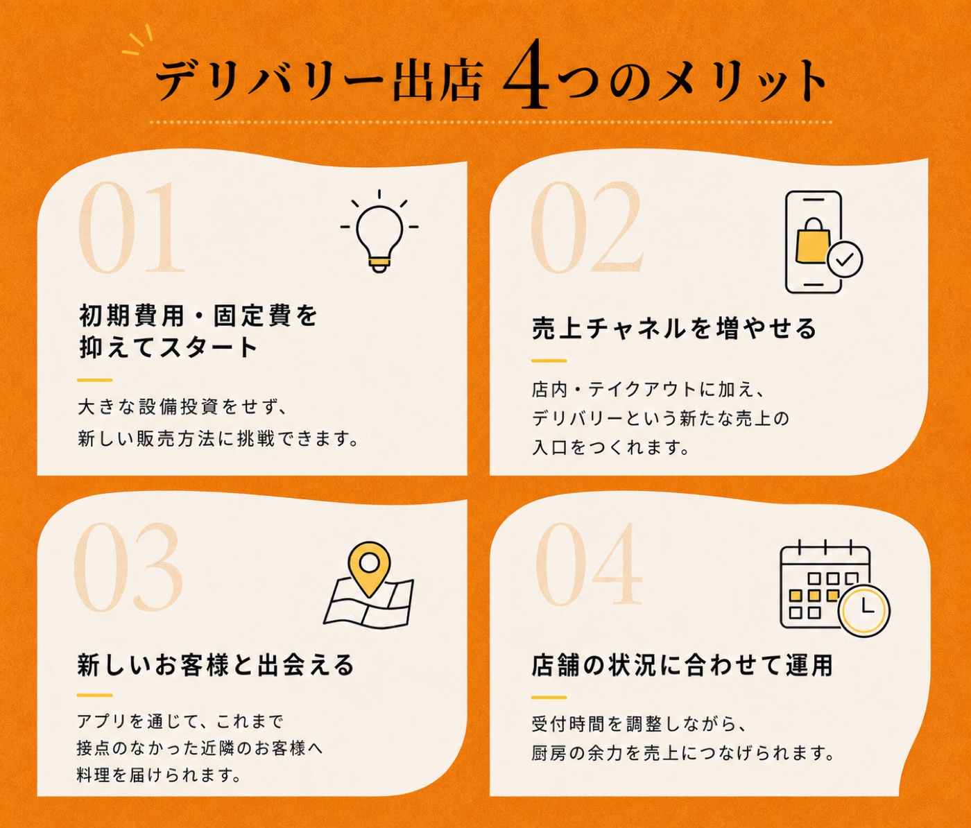 デリバリー出店4つのメリット